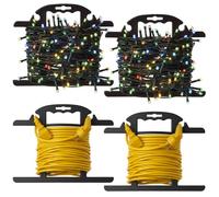 Ripeng 4 Pcs ABS Heavy Duty Extension Cord Storage Reel, Portable Christmas Light Storage Cord Organizer, Portable Hose Organizer Wrap-holds 100 Feet, H-shape Reel (Black)