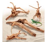 Ripeng 4 Pcs Natural Azalea Root Driftwood 6-13 Inch Aquarium Decor Reptile Fish Tank Decoration Assort Branch Safe Fish Tank Decorations Unique Twisted Branches