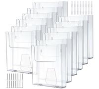 Ripeng 8 Pcs Brochure Holder Literature Holder Wall Mount 8.5 x 11 Inch Acrylic Hanging Envelope Holder Clear Brochure Holder Stand Magazine Wall Holder for File Pamphlet Home Office Supplies