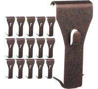 Ripeng Brick Wall Clips for Hanging Outdoors Metal Brick Hook Spring Steel Clip Picket Lamp Picture Hanger Fastener Suitable for 2-1/4 inches to 2-3/8 inches High Bricks (Copper Red,16 Pieces)