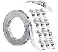 Ripeng Stainless Steel Large Hose Clamps, Worm Drive, Adjustable for Intercooler, Pipe, Plumbing, Tube and Fuel Line(34.5 Feet,13 Pcs)