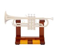Ripeng Wooden Trumpet Stand Horizontal Trumpet Holder for All Musicians Unique Gift, 9.5 x 4.7 x 7.8 Inch, Trombone Accessories