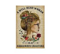 RIPEX Mark - A Well-Read Woman Is A Dangerous Creature Poster Canvas Poster Wall Art Decor Print Picture Paintings for Living Room Bedroom Decoration Unframe-style 12x18inch(30x45cm)