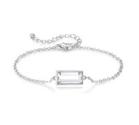 RIPFEVURN Bar Cremation Jewelry Urn Bracelet for Ashes for Women Small Glass Cube Memorial Ashes Keepsake Link Bracelet, M, Stainless Steel, no gemstone