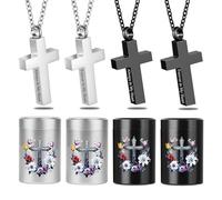 RIPFEVURN Small Mini Sharing Urns for Human Ashes Keepsake Adult Female Male Cross Cremation Jewelry Urn Necklaces for Ashes for Women Men Set of 8