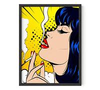 RipGrip Yellow Smoker Wall Art Print by - Pop Art Prints, Smoking Decor Retro, Unframed/Frameable Poster Wall Decoration - 12 in x 16 in