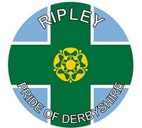 Ripley - Pride of Derbyshire - (Two Pack) 80mm Diameter Car Bumper Window Decal Sticker