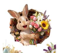 Ripped Easter Rabbit Sticker for Toilet - Waterproof Self-Adhesive Decal with Ripped Effect - Easter Decoration for the Bathroom, for Spring Garden Parties Home Holiday Photos