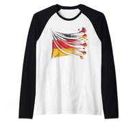 Ripped Edge Flag Germany Distressed German Signature Raglan Baseball Tee