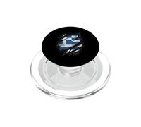 Ripped Greece Flag Vibrant Green Patriot Design PopSockets PopGrip for MagSafe
