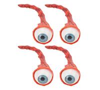 Ripped Out Eyeball Prop, Realistic Eyeball Decoration, 4PCS Latex Foam Eyeballs with Painted Veins and Flesh Like Textures, Horror Movie Quality Prop for Halloween Party Decoration