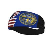Ripped Style American and Flag of Nebraska Headbands Men Women Non Slip Wicking Sports Sweatband for Gym Basketball Yoga Hairbands