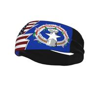Ripped Style American and Flag of The Northern Mariana Islands Headbands Men Women Non Slip Wicking Sports Sweatband for Gym Basketball Yoga Hairbands