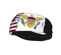 Ripped Style American and Flag of The United States Virgin Islands Headbands Men Women Non Slip Wicking Sports Sweatband for Gym Basketball Yoga Hairbands