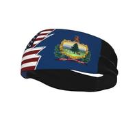 Ripped Style American and Flag of Vermont Headbands Men Women Non Slip Wicking Sports Sweatband for Gym Basketball Yoga Hairbands