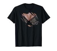 Ripped T-Shirt Reveals Big Boobs Stud Bra Halloween Costume T-Shirt