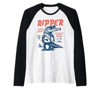 Ripper Crocodile Surfer Australia GoldCoast Down Under Raglan Baseball Tee