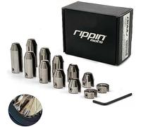 Rippin Moto 12-Pack Motorcycle Wheel Weight Kit | Premium Reusable Nickel Finish Brass Spoke Weights for Motorcycle Wheel Balancing