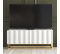 Ripple 100cm TV Unit 100cm - White Modern Fluted Design