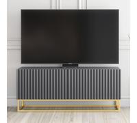 Creative Furniture Ripple TV Unit 100cm - Modern Fluted Design with Push to Open Doors in Dark Grey Creative Furniture Dark Grey