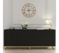 Ripple Black 200cm Duo Sideboard - Modern Fluted Design