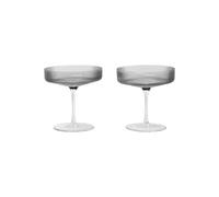 Ripple Champagne Bowl Set of 2 Smoked