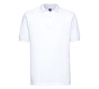Ripple Collar & Cuff Short Sleeve Polo Shirt Russell White 5XL