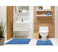 Ripple Collection Pure Cotton Jacquard 2pc Bath Set New Edge Blinds Blue 50cm x 80cm