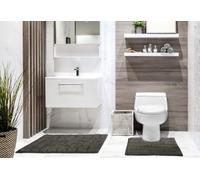 Ripple Collection Pure Cotton Jacquard 2pc Bath Set New Edge Blinds Grey 50cm x 80cm