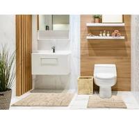 Ripple Collection Pure Cotton Jacquard 2pc Bath Set New Edge Blinds Natural 50cm x 80cm