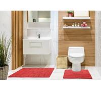 Ripple Collection Pure Cotton Jacquard 2pc Bath Set New Edge Blinds Red 50cm x 80cm