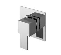 Ripple Contemporary Bathroom Square Concealed Stop Tap with Lever Handle, 100mm, Chrome - Balterley