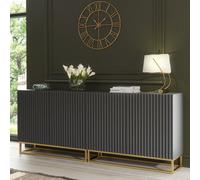 Ripple Duo Sideboard 200Cm Dark Grey Fluted Design - Creative Furniture