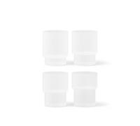 Ripple Glass Set of 4 Frosted