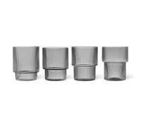 Ripple Glass Set of 4 Smoked
