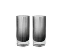 Ripple Highball Glasses Set of 2 Smoked Grey