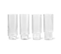 Ripple Long Drinking Glass Set of 4 Clear