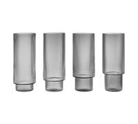 Ripple Long Drinking Glass Set of 4 Smoked