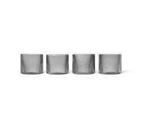Ripple Low Glass Set of 4 Smoked