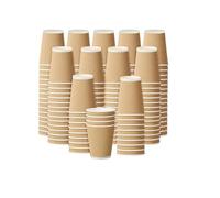 Ripple Paper Cups Disposable Triple Wall Kraft Brown Insulated Coffee Drinking Cup for Hot Drinks Tea Cappuccino Cold Espresso Eco Friendly Textured Design Recyclable Lightweight 20oz (Pack of 25)