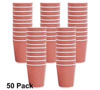 Ripple Red Paper Cups Triple Layer 240Ml/8Oz Insulated Disposable Coffee Drinkware For Hot & Cold Drinks No Lids 50 Pack