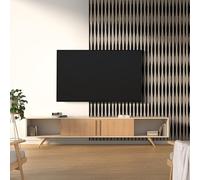 Rippled Design Oak Decorative Wall Panel Wood Slat Panelling | Wooden 3D Slatted Acoustic Sound Absorbing Ceiling or Wall Slats (Rippled (2 Pack))