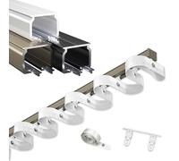 Ripplefold ain Track Set - Ceiling V S Aluminum Traverse Rail for Living Room, Shower, Room Divider - Easy Install, 100CM (3.3FT), Champagne h