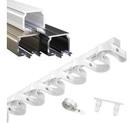 Ripplefold ain Track Set - V S Aluminum Traverse System, Easy Install Ceiling Rail for Living Room, Shower & Room Divider - 100CM (3.3FT) - White