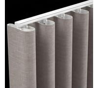 Ripplefold Curtain Track Set 2.3ft to 20.7ft Adjustable Blackout Rail Aluminum Ceiling/Wall Mount UltraThin Design Easy Install Smooth Sliding Rod (135cm/4.42ft)