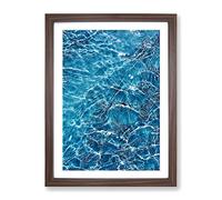 Ripples Of Blue In Abstract Modern Framed Print | A4 Walnut Framed Wall Art | Ready to Hang | Abstract Fantasy Picture | Living Room Bedroom Lounge Office
