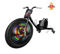 Razor RipRider 360 Lightshow - Trike with Rear Casters and with Motion-Activated Multi-Color Lights, 3 Wheeled Drifting Ride-On for Kids Ages 5 and Up