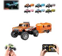 Riprush Mini Monster 1/64, 2026New Off-Road LED Alloy Racer, with LED Lights, 3-Speed Modes, 2.4GHz Racing System, for Ages 14+ Hobbyists and Collectors(Orange)