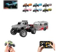 Riprush Mini Monster 1/64, 2026New Off-Road LED Alloy Racer, with LED Lights, 3-Speed Modes, 2.4GHz Racing System, for Ages 14+ Hobbyists and Collectors(Gray)