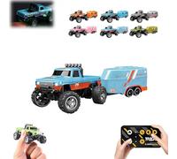 Riprush Mini Monster 1/64, 2026New Off-Road LED Alloy Racer, with LED Lights, 3-Speed Modes, 2.4GHz Racing System, for Ages 14+ Hobbyists and Collectors(Orange-Blue)